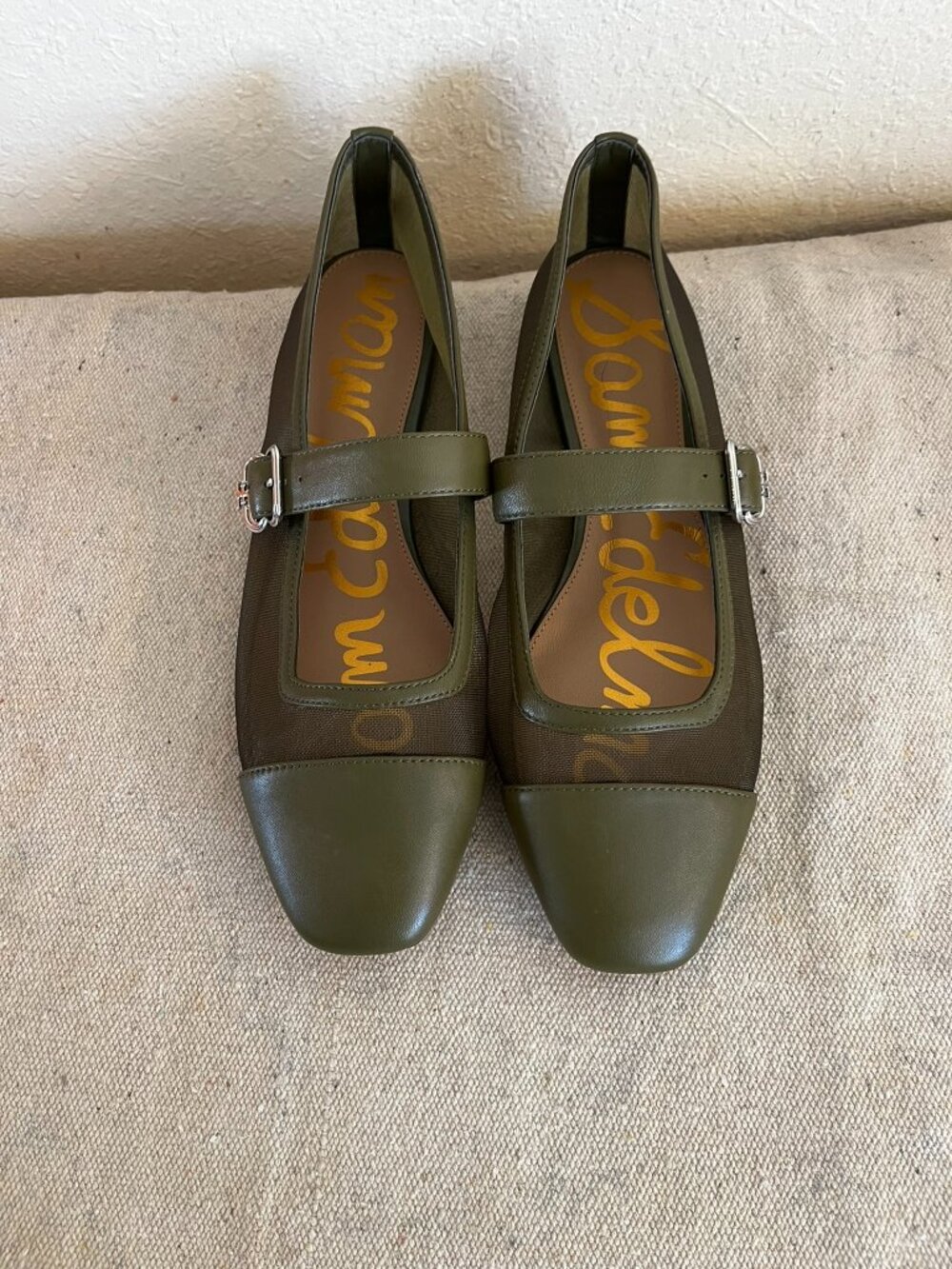 Sam Edelman Woman's Ballet Green Miranda Mary-Jane Minimalist Flats Sz 9.5-10